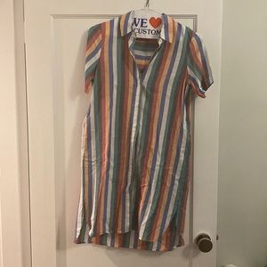 Chelsea & Theodore Striped Shirtdress Size Small